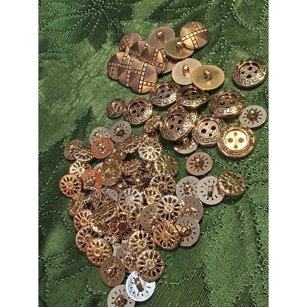 Gold-Tone Decorative  Buttons - Pack of Mixed Styles